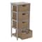 Household Essentials 4-Drawer Dresser with Natural Wicker Baskets